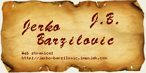 Jerko Barzilović vizit kartica